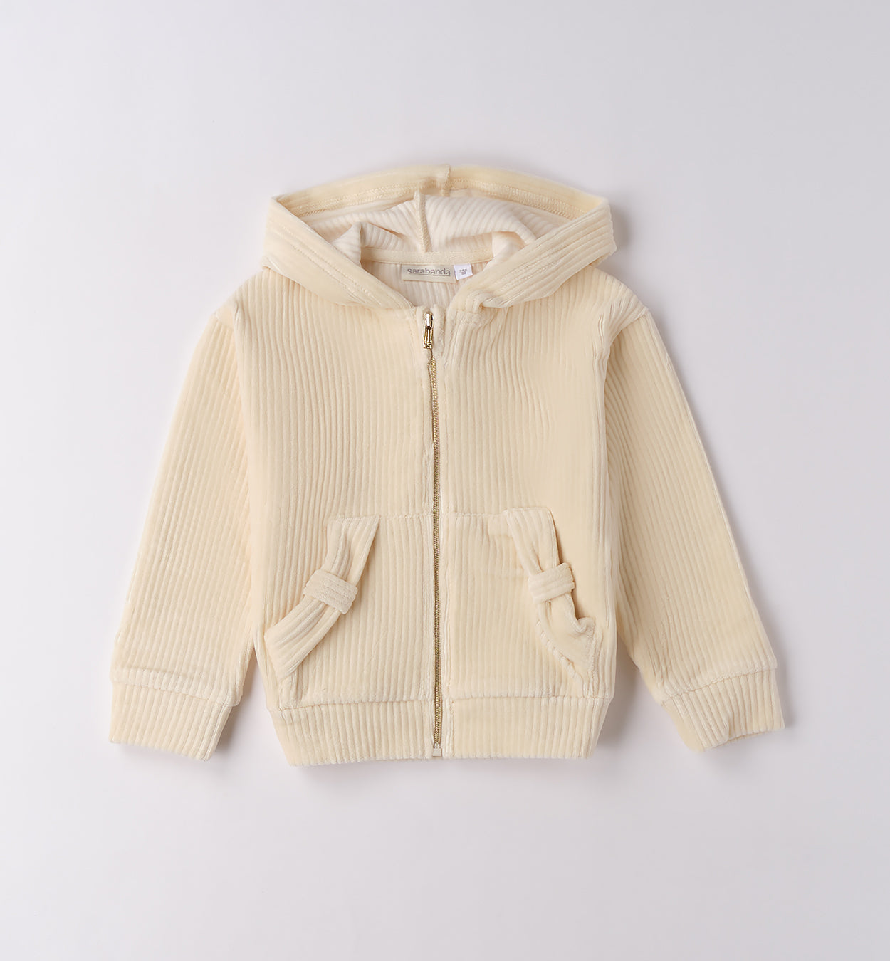 0F304 FELPA APERTA ML CON ZIP O CON BOTTONI BAMBINA SARABANDA