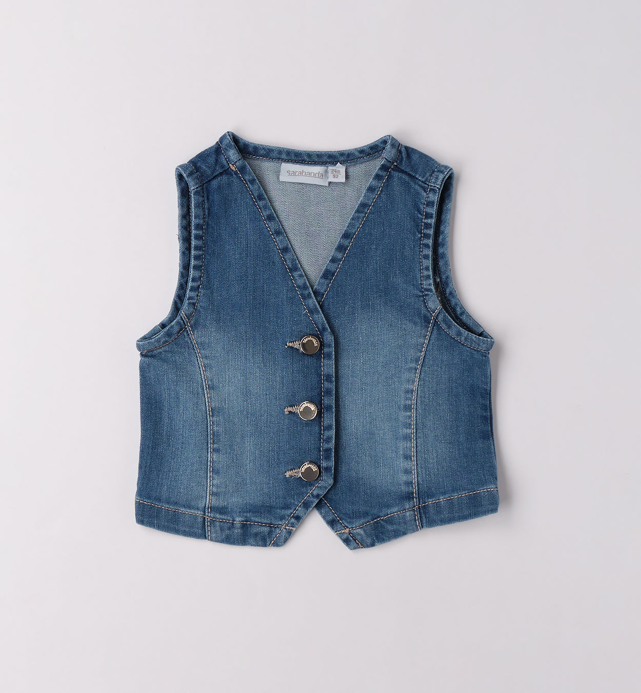 0F384 GILET JEANS BAMBINA SARABANDA