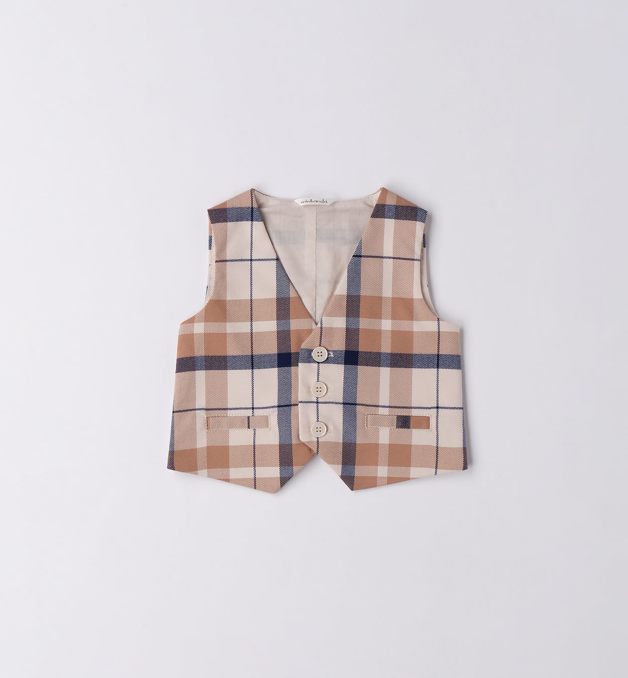3F683 GILET QUADRI NEONATO SARABANDA