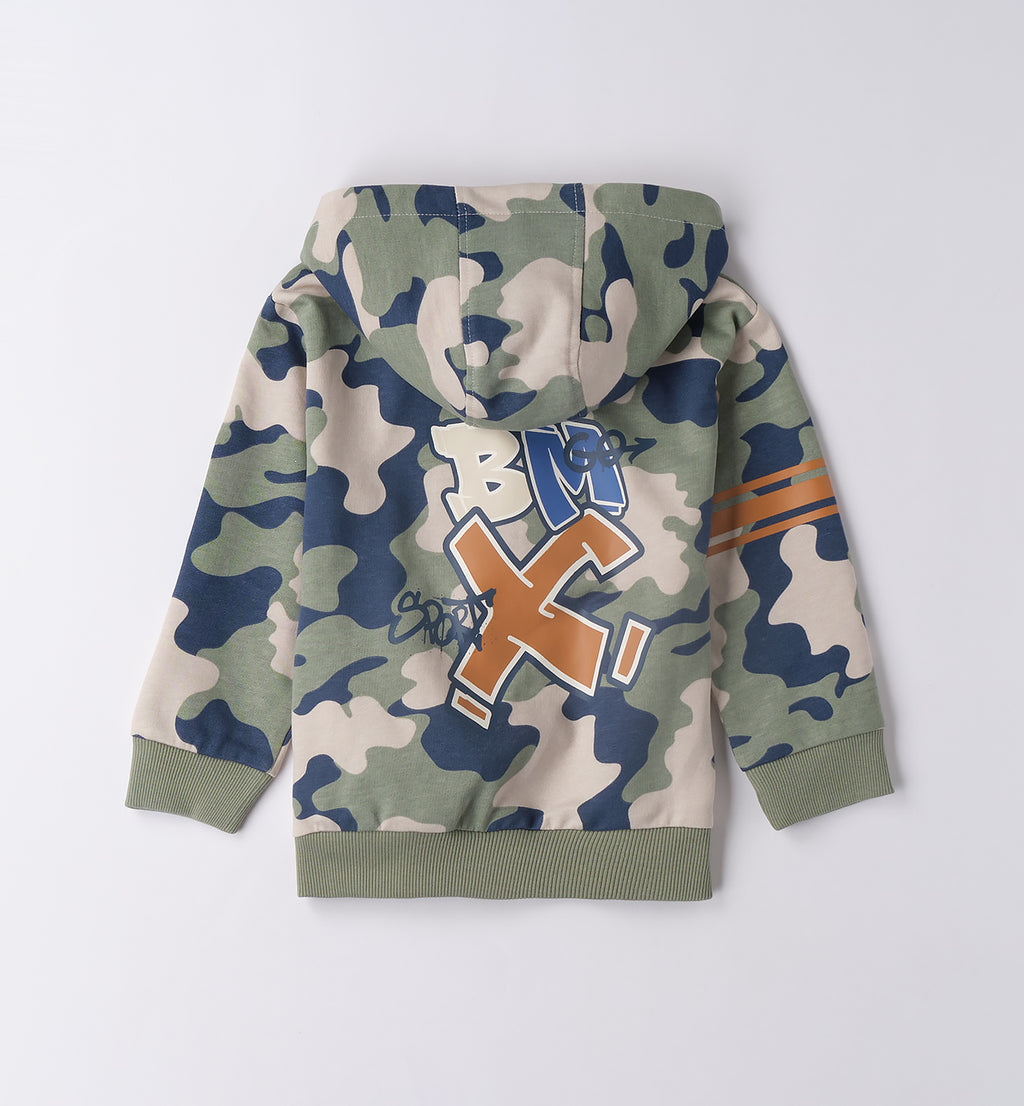 0F026 FELPA APERTA ML CON ZIP O CON BOTTONI BAMBINO SARABANDA