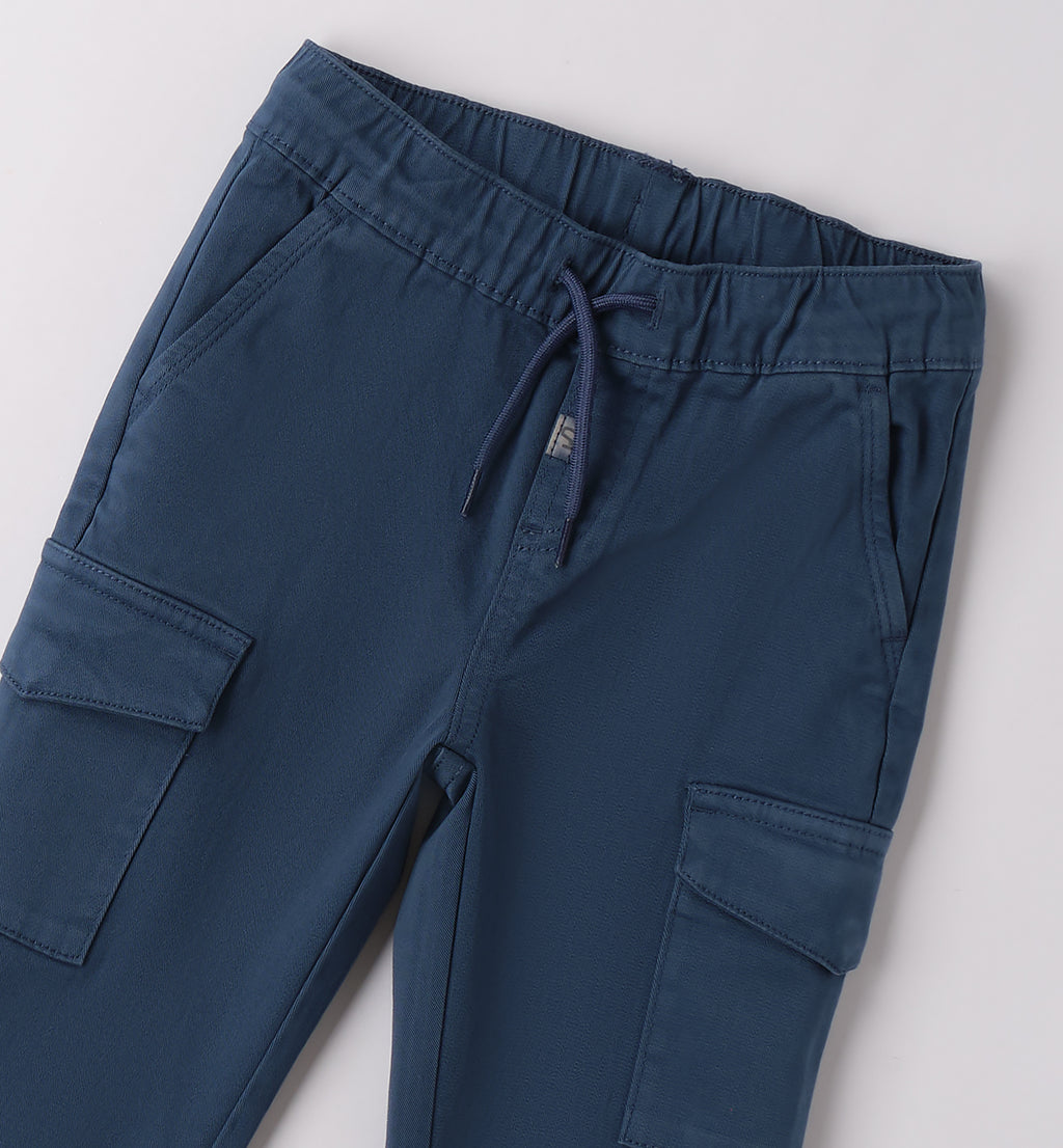 0F042 PANTALONE TESSUTO NAVETTA LUNGO BAMBINO SARABANDA