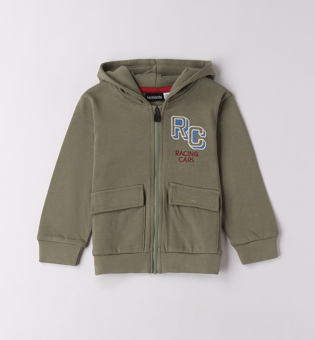 0F140 FELPA APERTA ML CON ZIP O CON BOTTONI BAMBINO SARABANDA