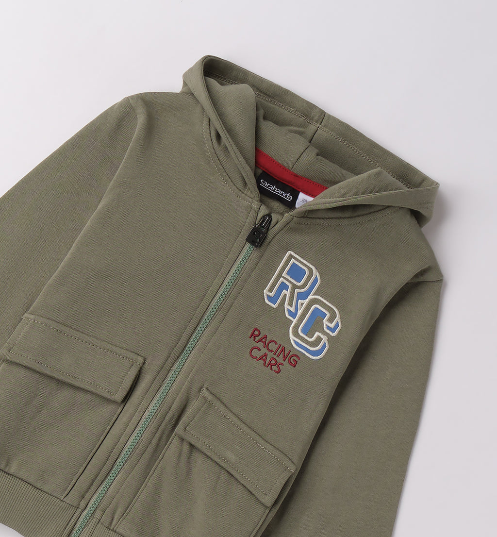 0F140 FELPA APERTA ML CON ZIP O CON BOTTONI BAMBINO SARABANDA