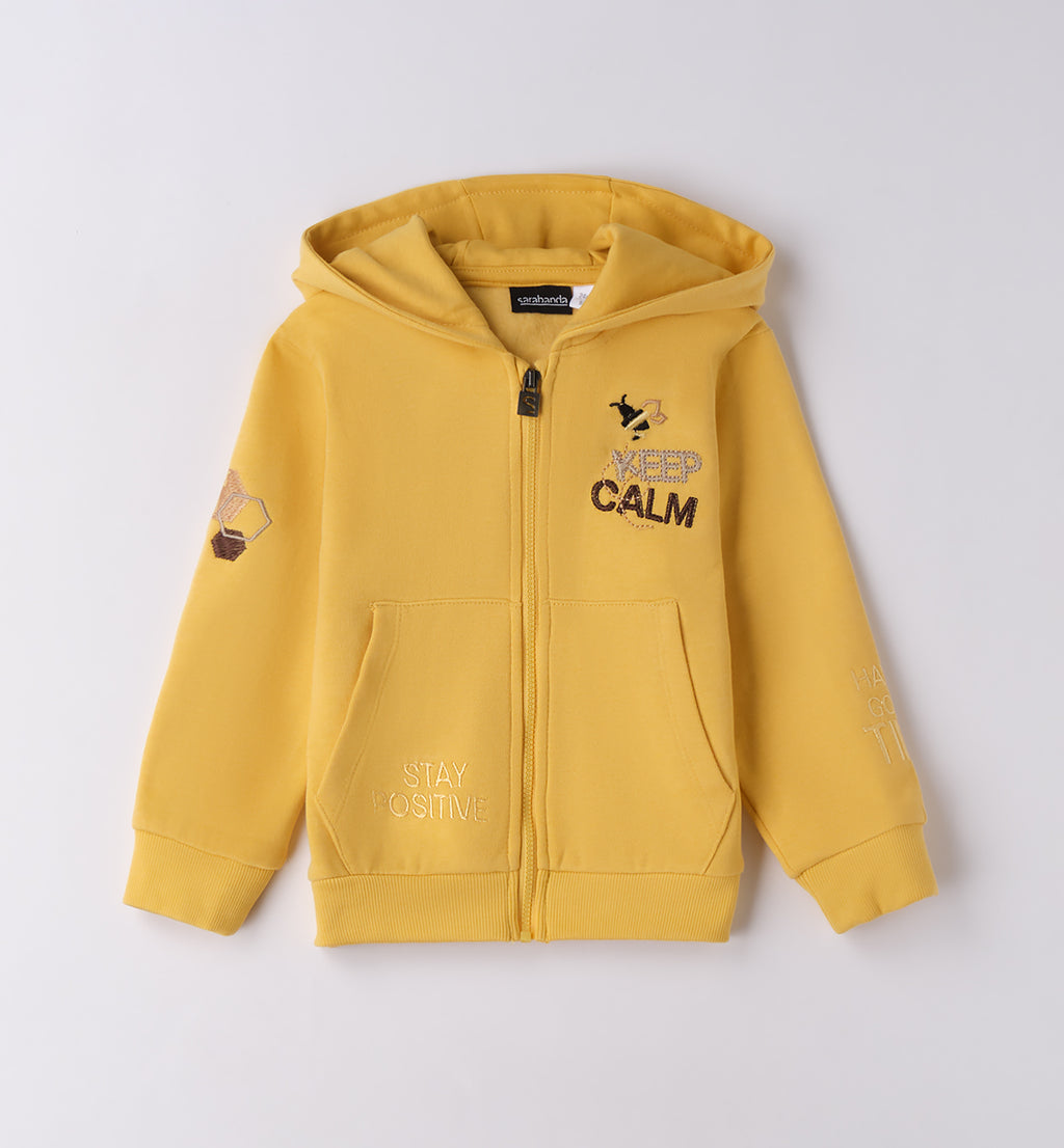 0F151 FELPA APERTA ML CON ZIP O CON BOTTONI BAMBINO SARABANDA