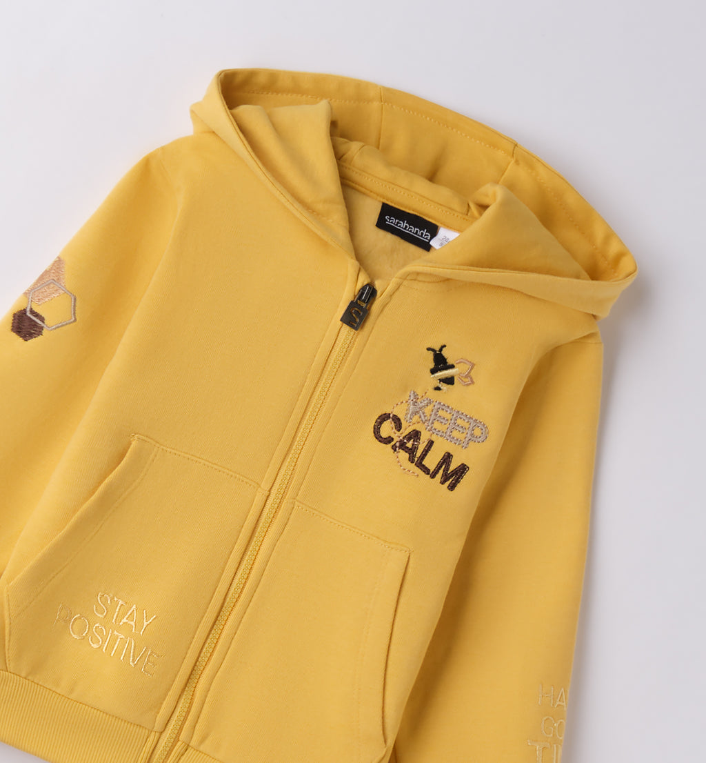 0F151 FELPA APERTA ML CON ZIP O CON BOTTONI BAMBINO SARABANDA