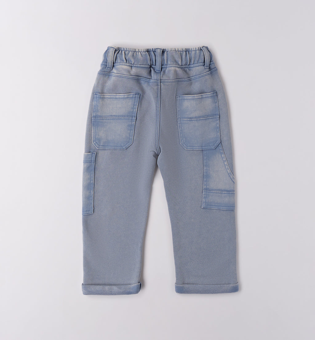 0F167 PANTALONE MAGLIA TAGLIATA LUNGO BAMBINO SARABANDA