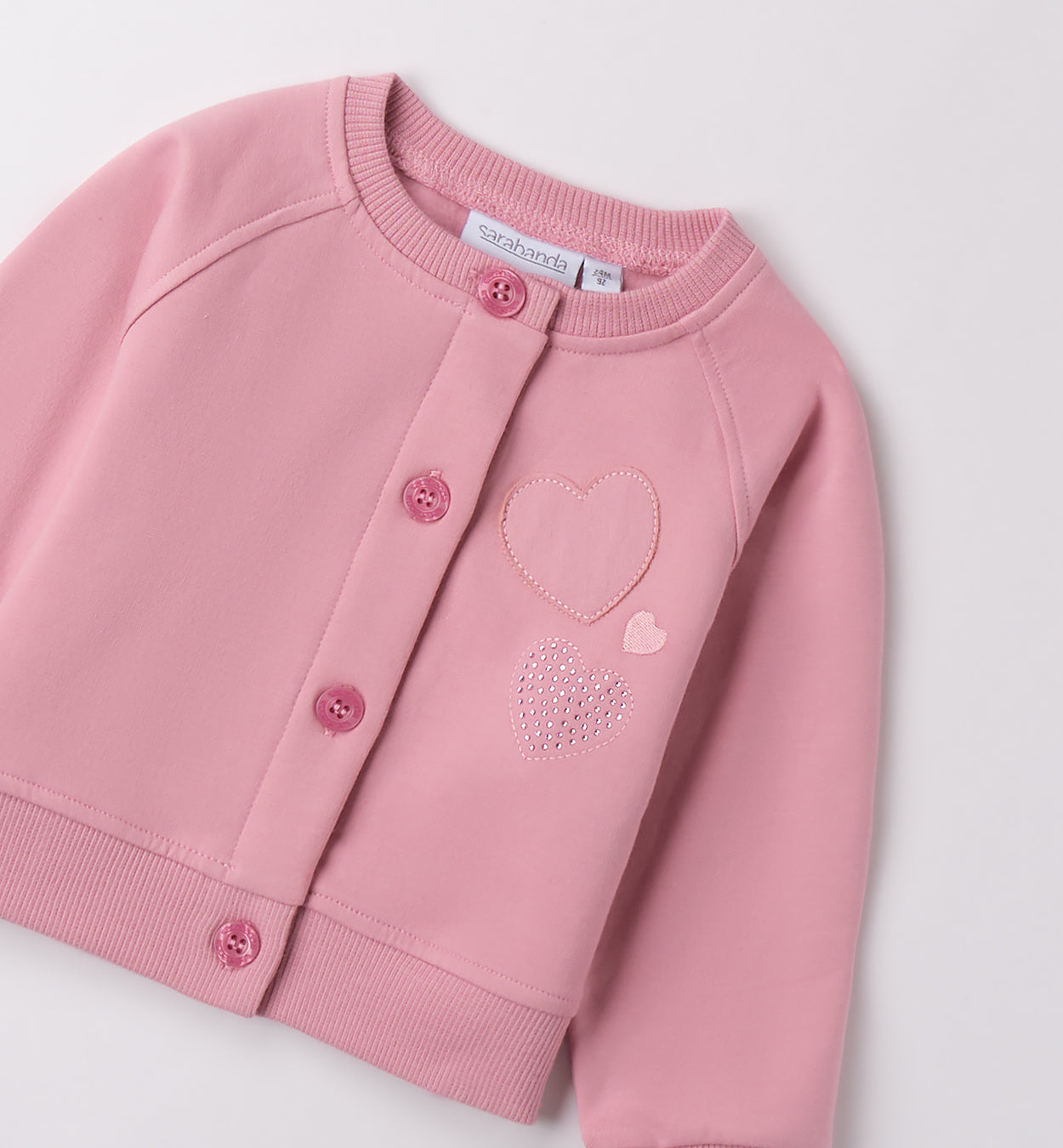 0F226 FELPA APERTA ML CON ZIP O CON BOTTONI BAMBINA SARABANDA