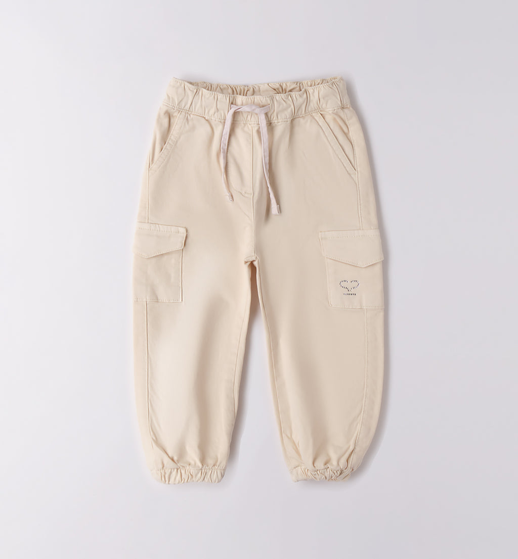 0F232 PANTALONE TESSUTO NAVETTA LUNGO BAMBINA SARABANDA