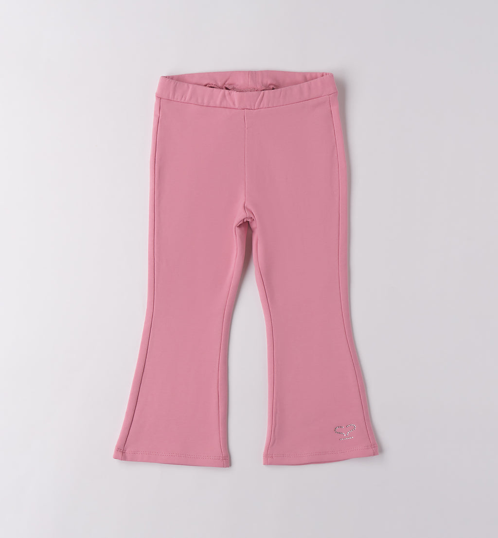 0F234 PANTALONE MAGLIA TAGLIATA LUNGO BAMBINA SARABANDA