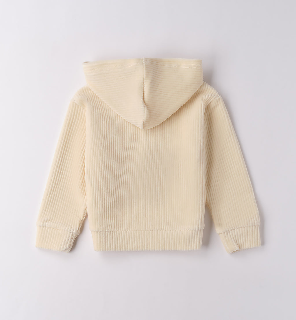 0F304 FELPA APERTA ML CON ZIP O CON BOTTONI BAMBINA SARABANDA