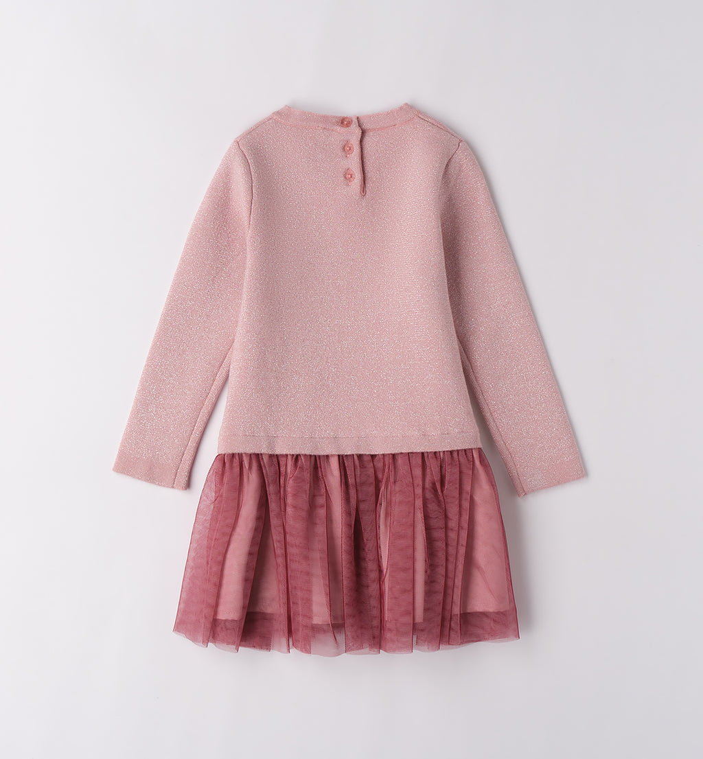 0F340 ABITO MAGLIA TAGLIATA CON MANICA BAMBINA SARABANDA