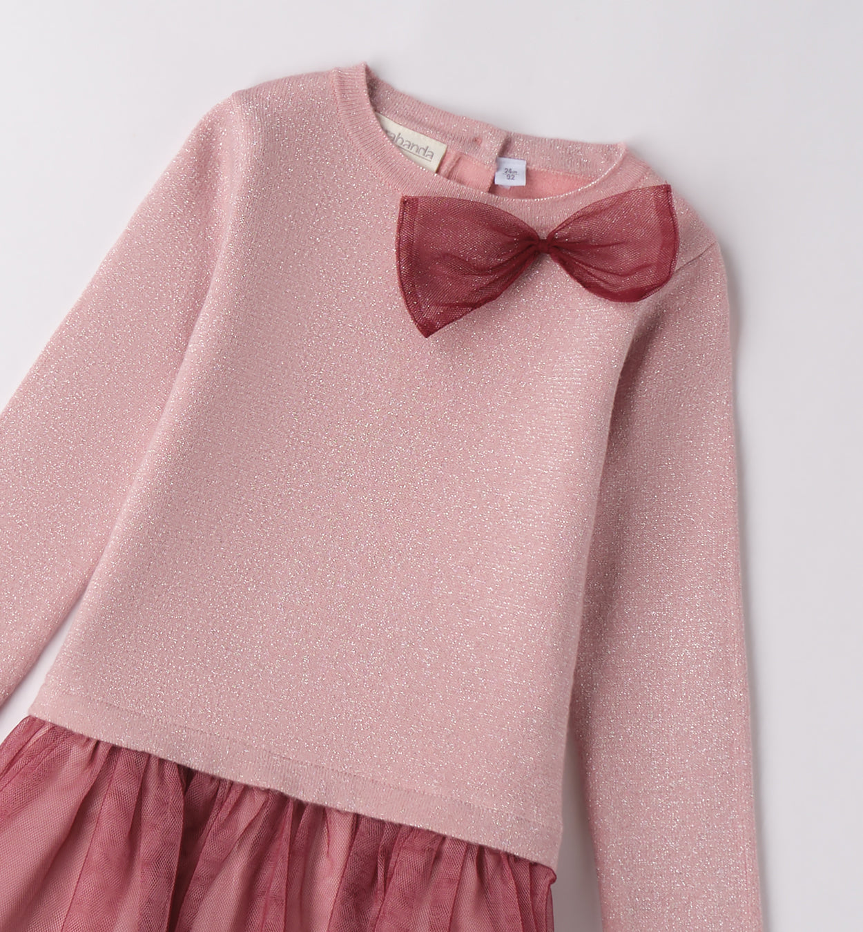 0F340 ABITO MAGLIA TAGLIATA CON MANICA BAMBINA SARABANDA