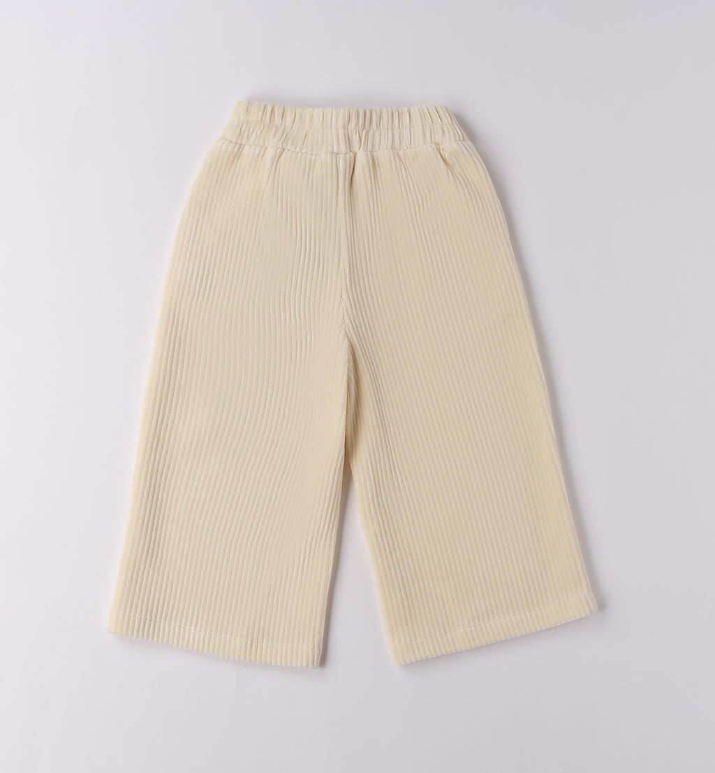 0F356 PANTALONE MAGLIA TAGLIATA LUNGO BAMBINA SARABANDA