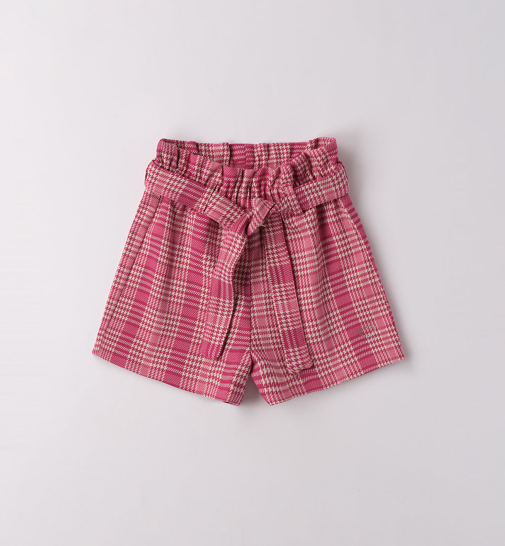 0F360 PANTALONE TESSUTO NAVETTA CORTO BAMBINA SARABANDA