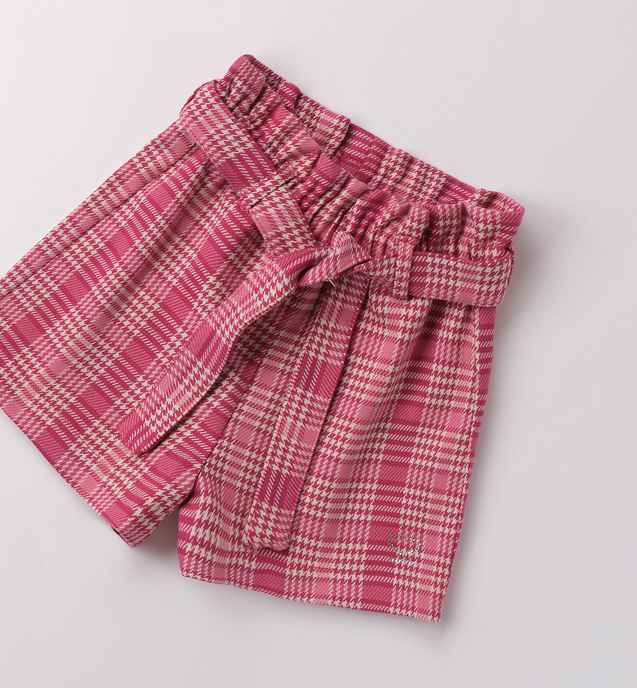 0F360 PANTALONE TESSUTO NAVETTA CORTO BAMBINA SARABANDA
