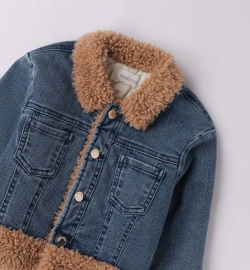 0F373 CAPPOTTI-GIUB. NAVETTA ECO-PELLE PELLIC. BAMBINA SARABANDA