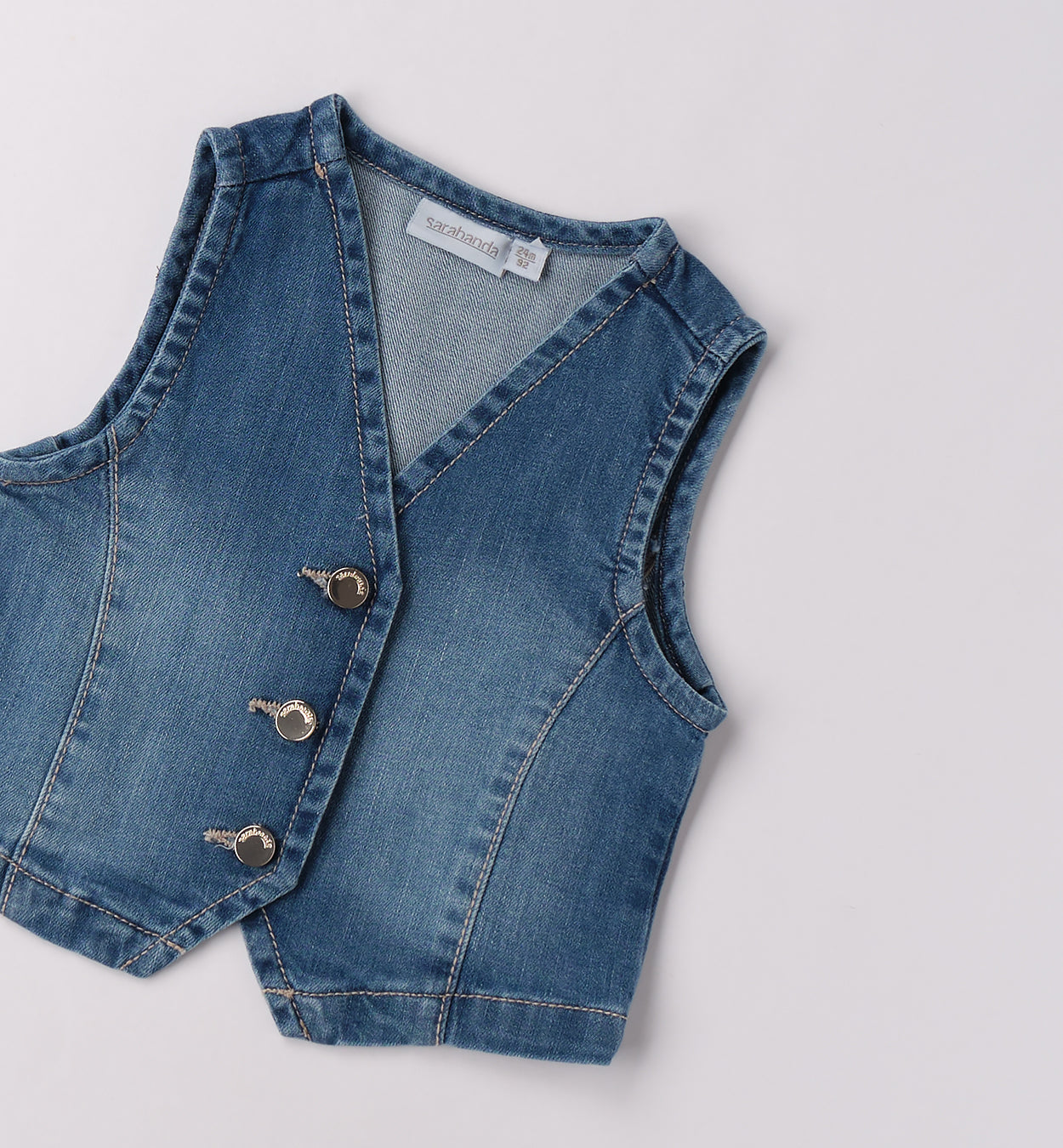 0F384 GILET JEANS BAMBINA SARABANDA