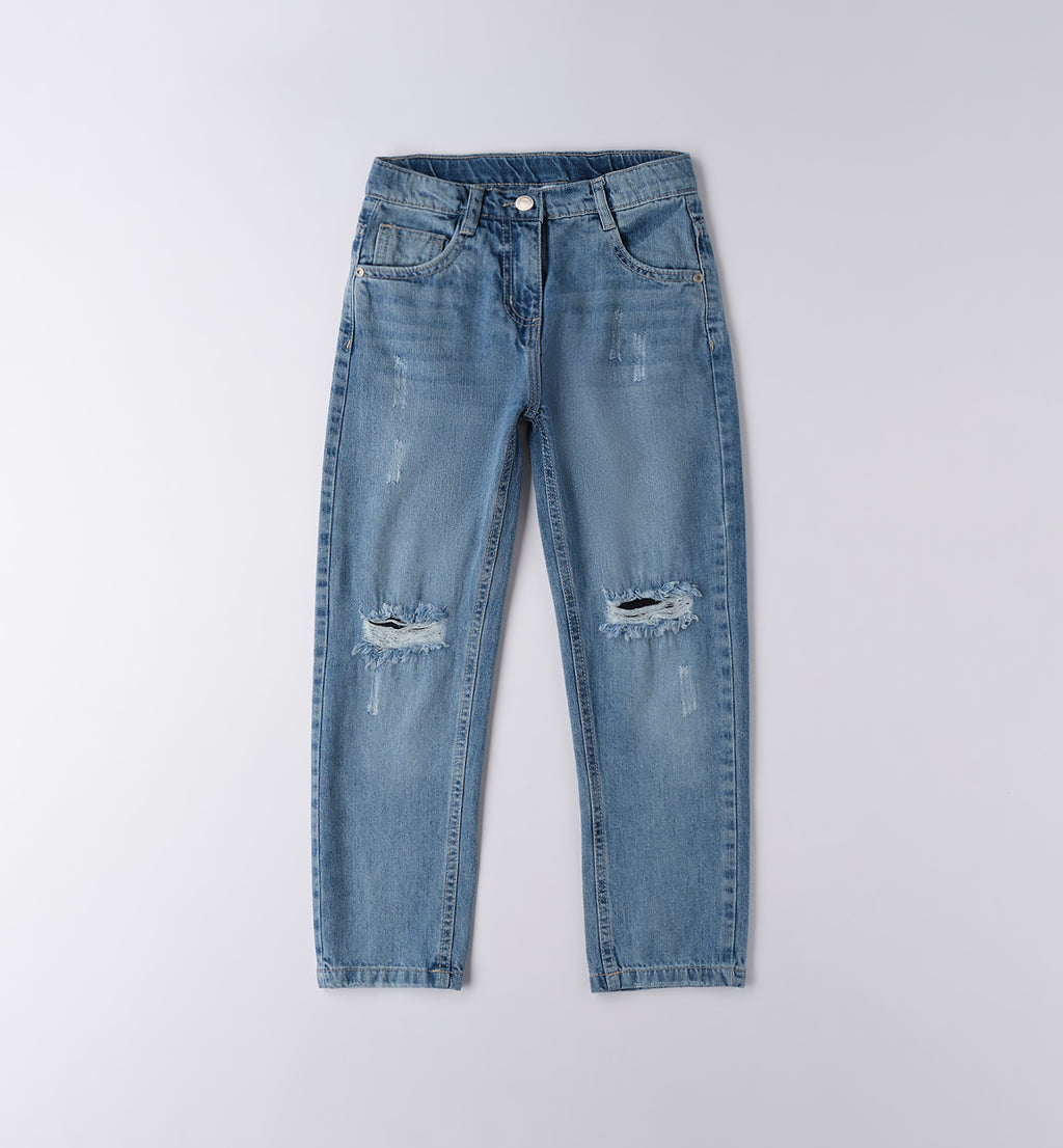 0F460 PANTALONE DENIM LUNGO RAGAZZA SARABANDA