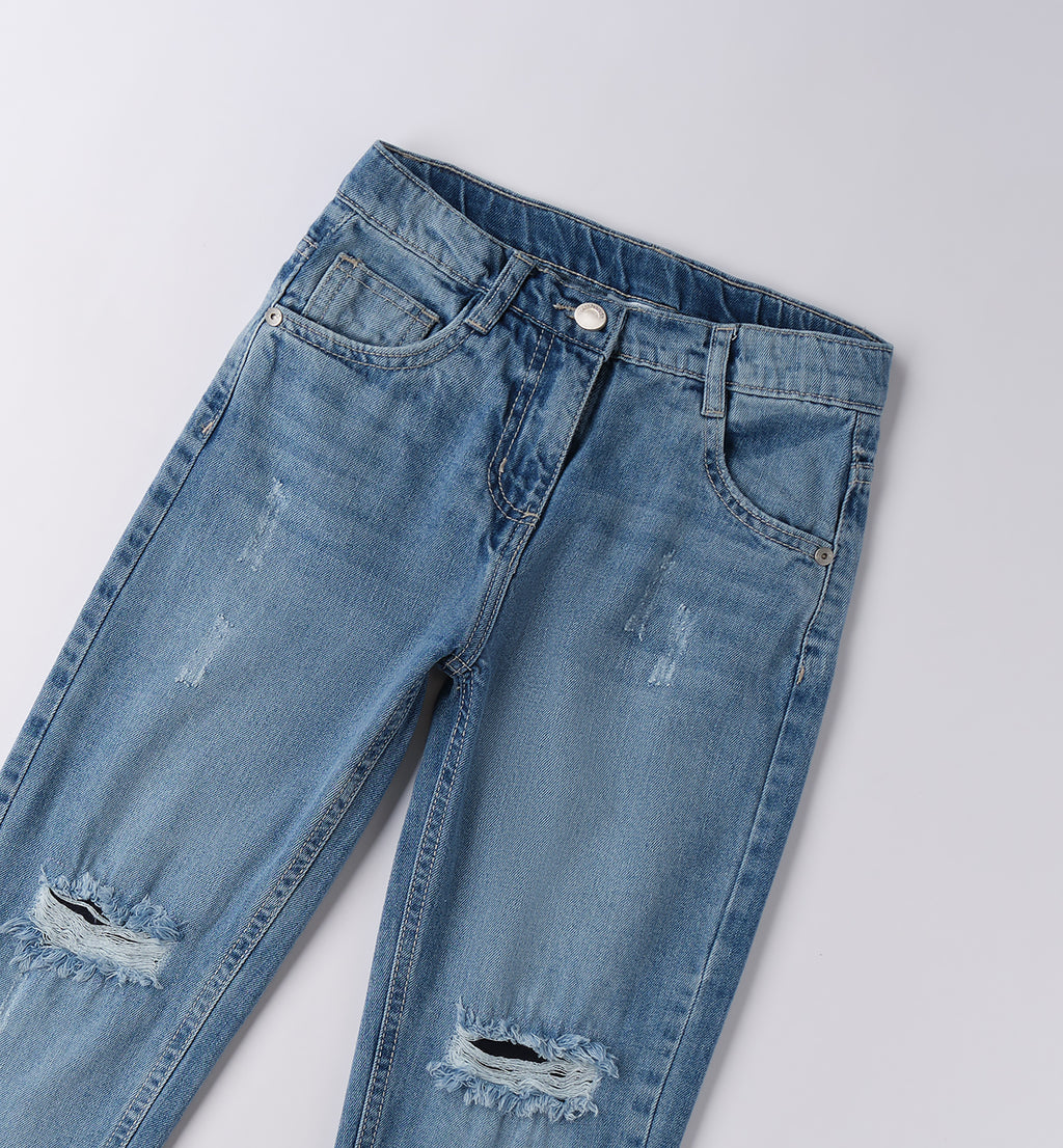 0F460 PANTALONE DENIM LUNGO RAGAZZA SARABANDA