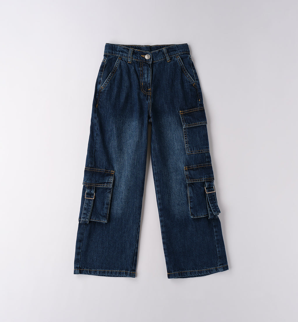 0F461 PANTALONE DENIM LUNGO RAGAZZA SARABANDA
