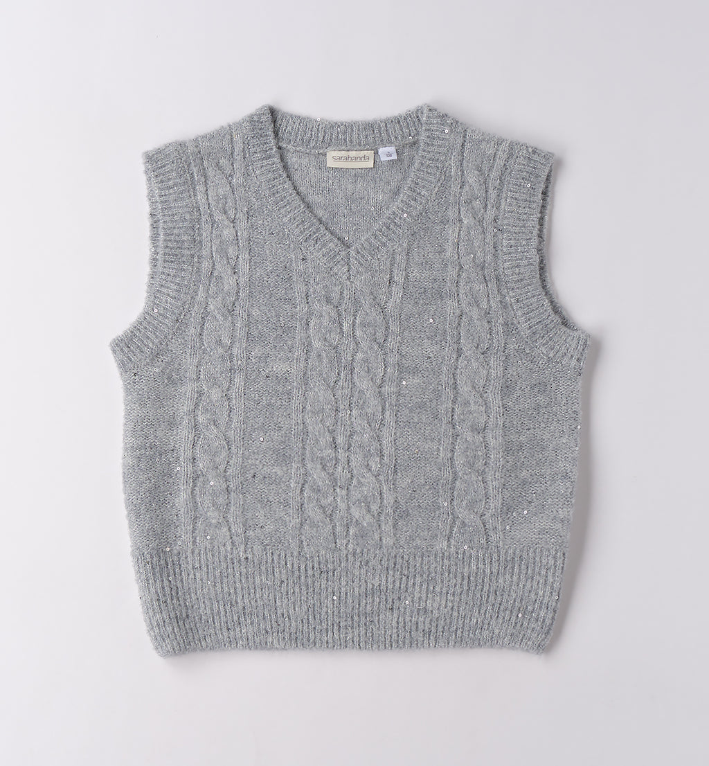 0F500 GILET MAGLIA RAGAZZA SARABANDA
