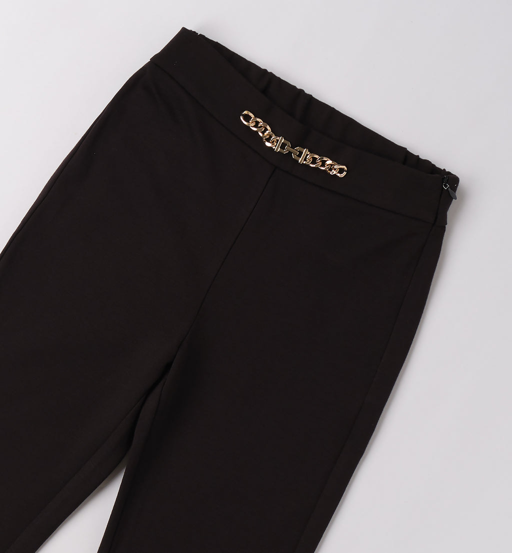 0F540 PANTALONE MAGLIA TAGLIATA LUNGO RAGAZZA SARABANDA