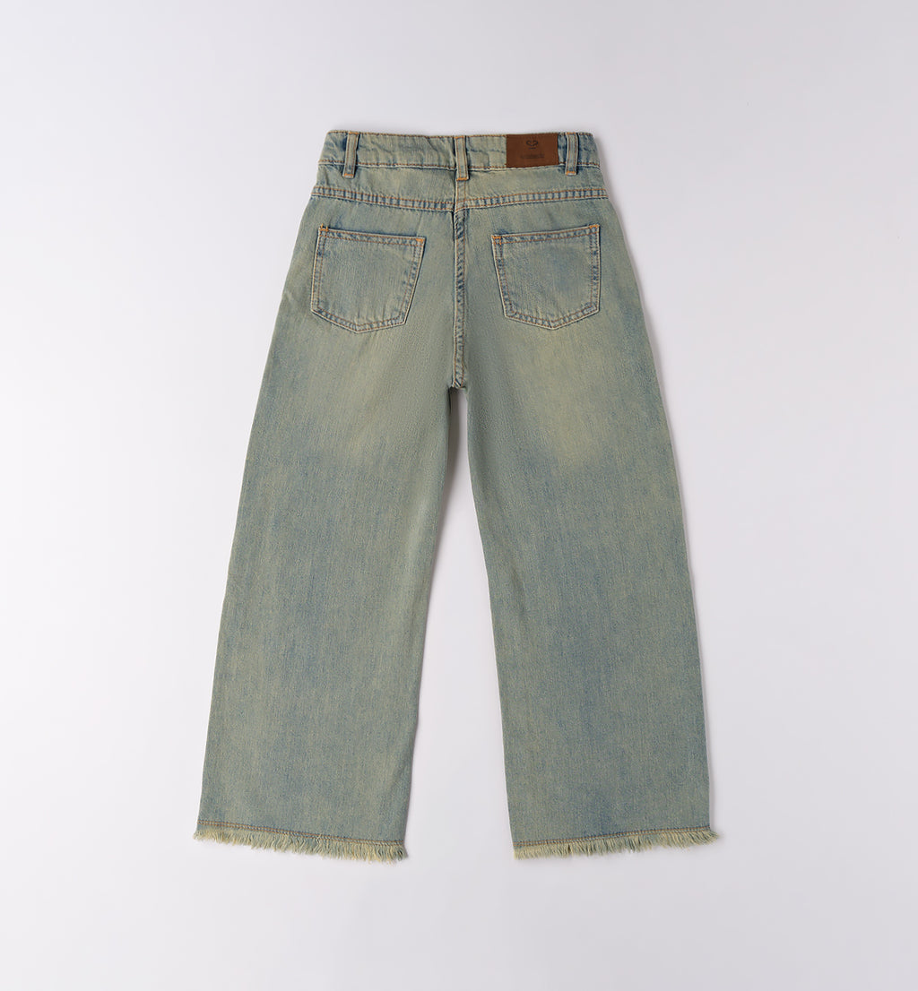 0F545 PANTALONE DENIM LUNGO RAGAZZA SARABANDA