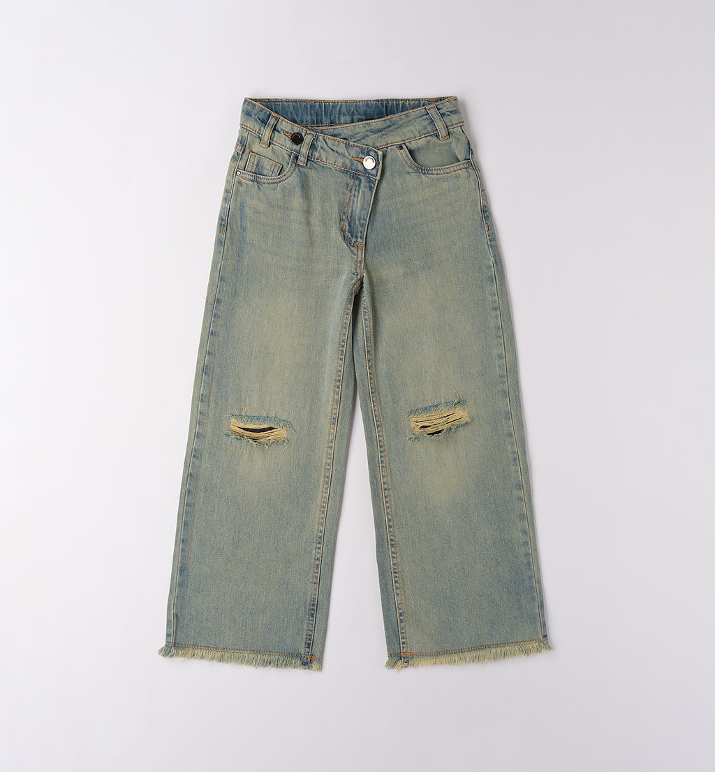 0F545 PANTALONE DENIM LUNGO RAGAZZA SARABANDA