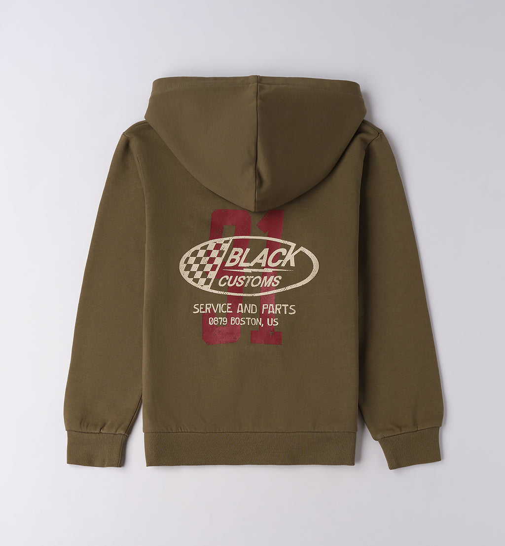 0F660 FELPA APERTA ML CON ZIP O CON BOTTONI RAGAZZO SARABANDA