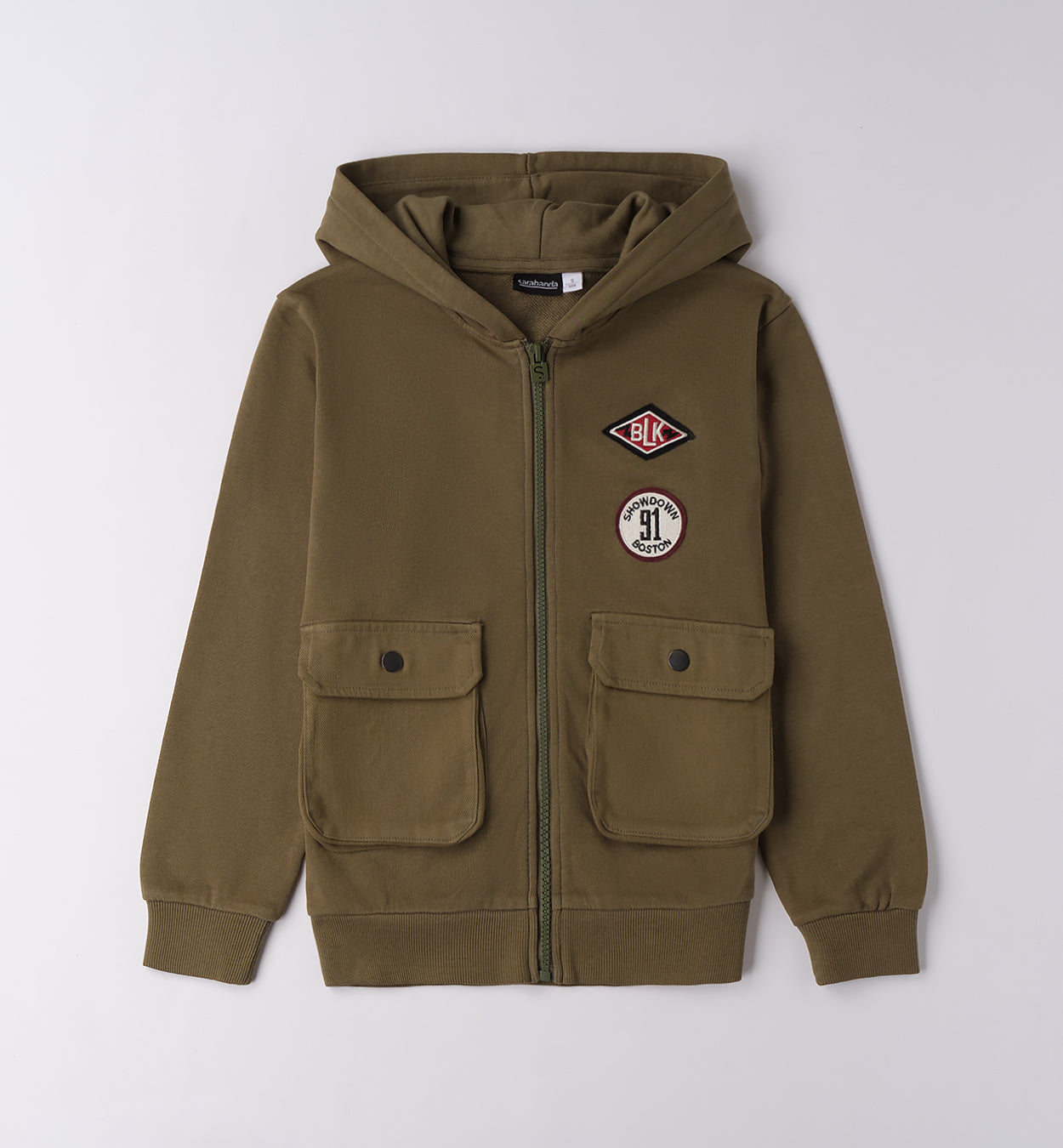 0F660 FELPA APERTA ML CON ZIP O CON BOTTONI RAGAZZO SARABANDA