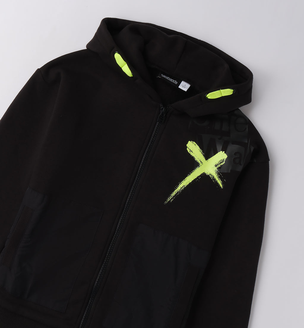 0F665 FELPA APERTA ML CON ZIP O CON BOTTONI RAGAZZO SARABANDA