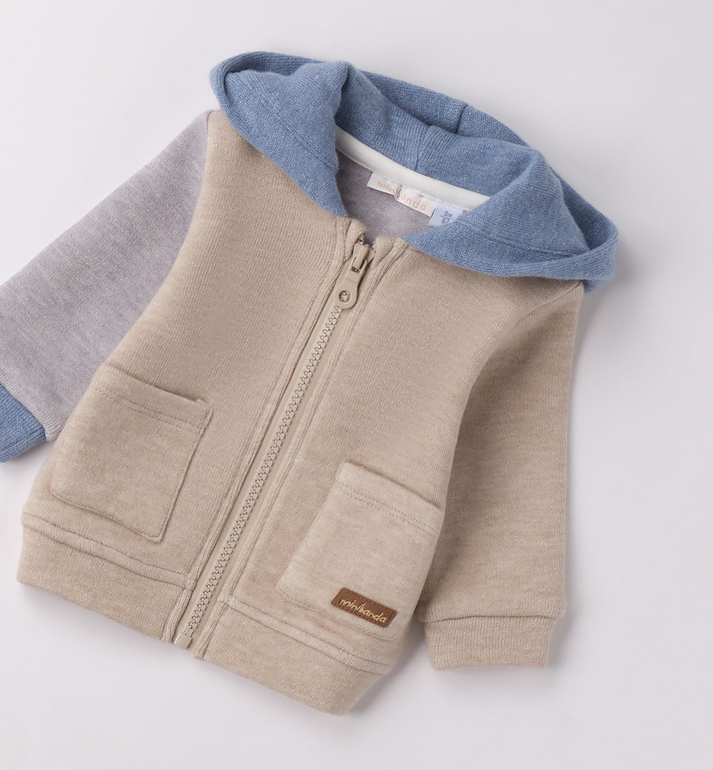 3F610 FELPA APERTA ML CON ZIP O CON BOTTONI NEONATO SARABANDA