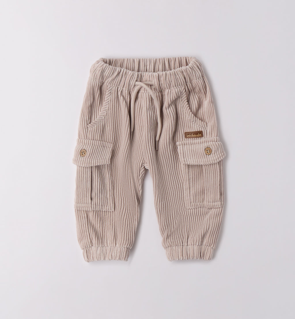 3F627 PANTALONE TESSUTO NAVETTA LUNGO NEONATO SARABANDA