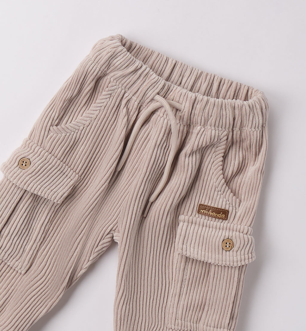 3F627 PANTALONE TESSUTO NAVETTA LUNGO NEONATO SARABANDA