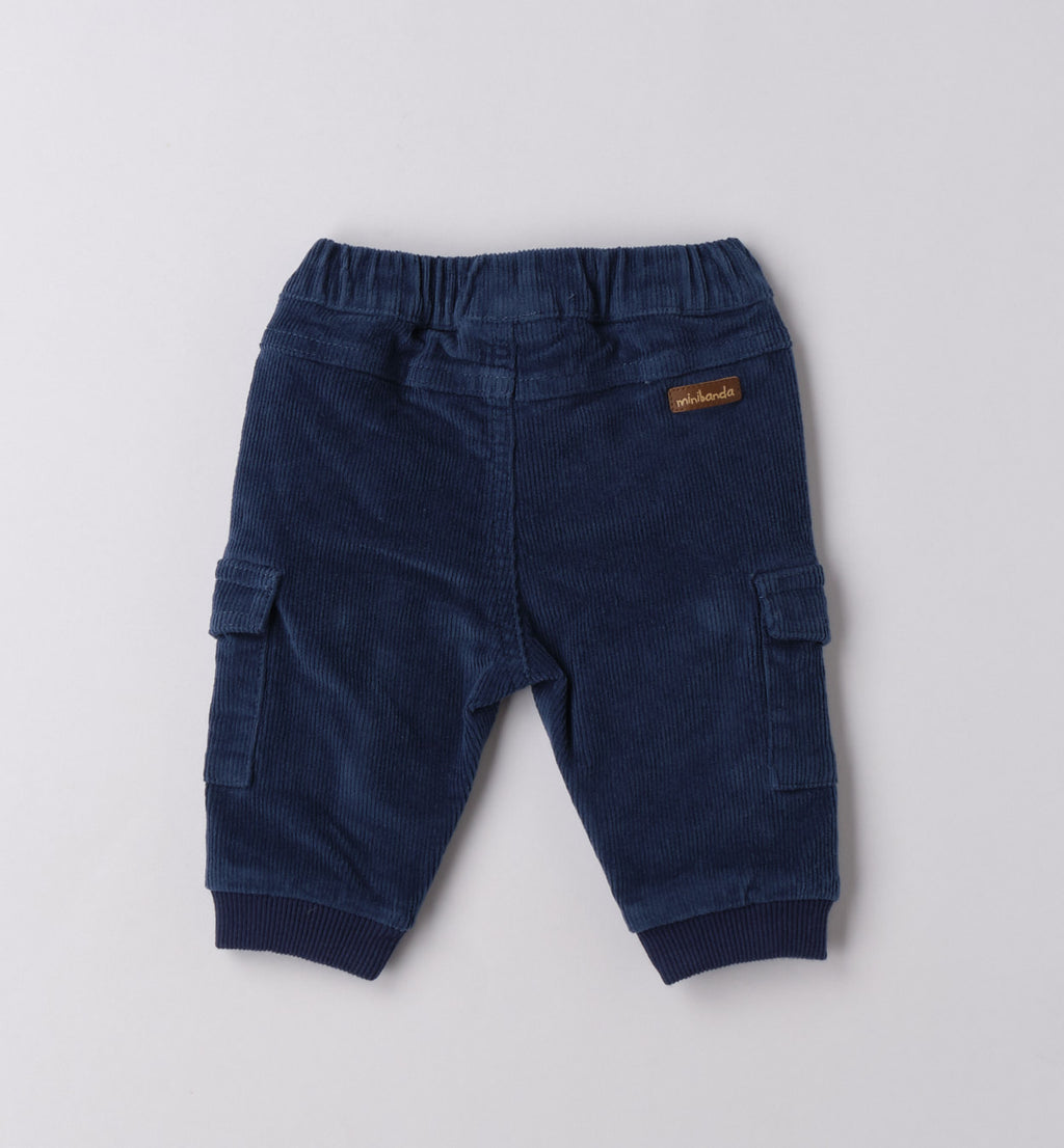 3F629 PANTALONE TESSUTO NAVETTA LUNGO NEONATO SARABANDA