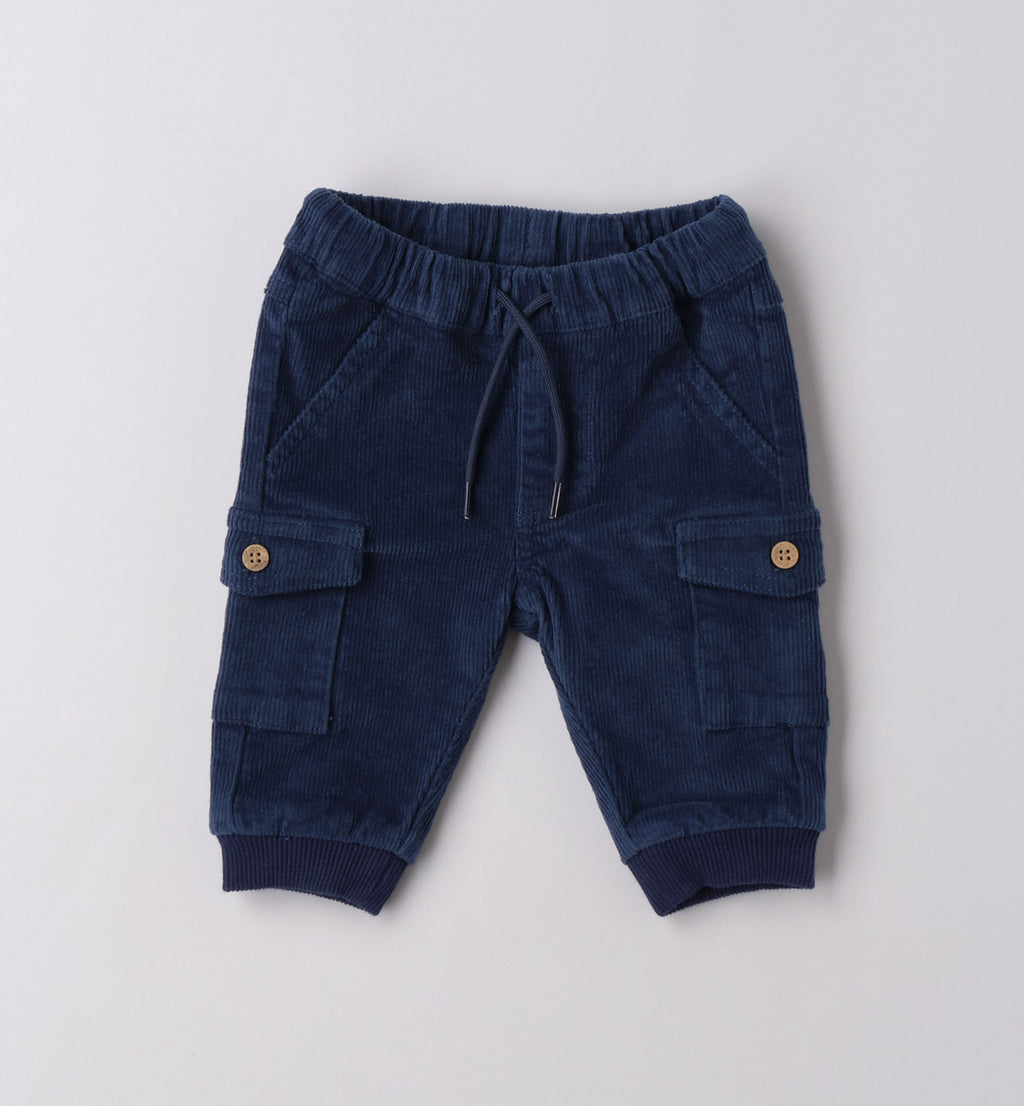 3F629 PANTALONE TESSUTO NAVETTA LUNGO NEONATO SARABANDA