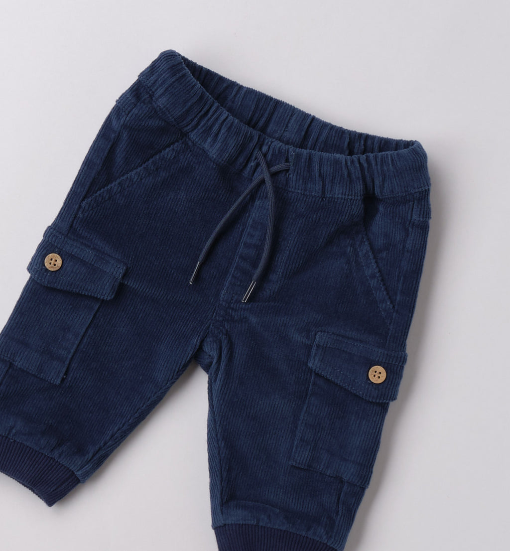 3F629 PANTALONE TESSUTO NAVETTA LUNGO NEONATO SARABANDA