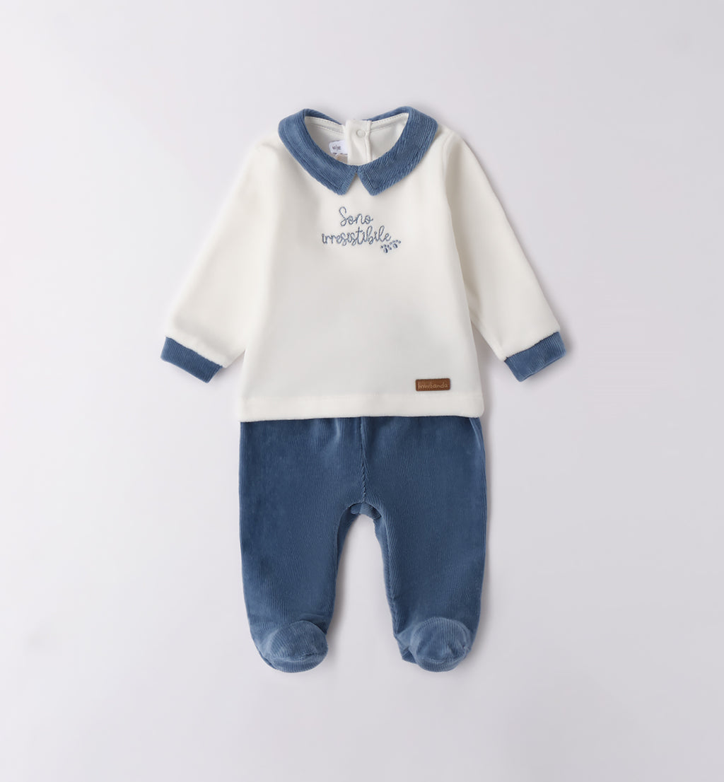 3F638 TUTINA DUE PEZZI CON PIEDE NEONATO SARABANDA