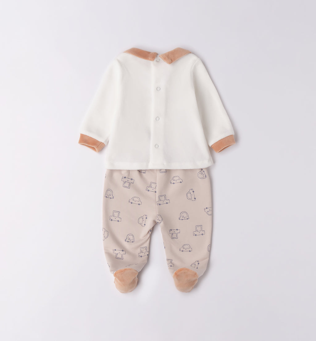 3F640 TUTINA DUE PEZZI CON PIEDE NEONATO SARABANDA