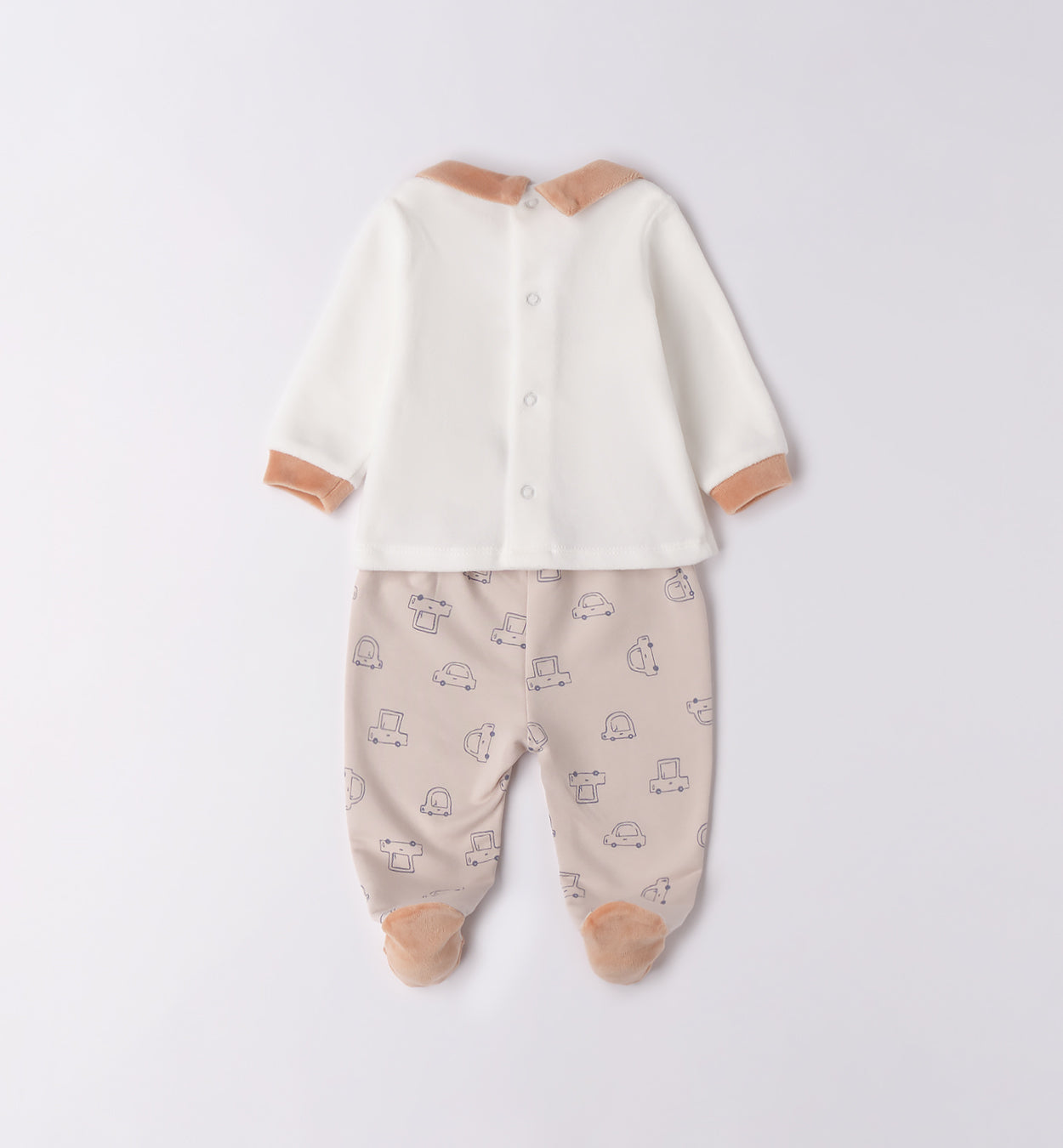 3F640 TUTINA DUE PEZZI CON PIEDE NEONATO SARABANDA