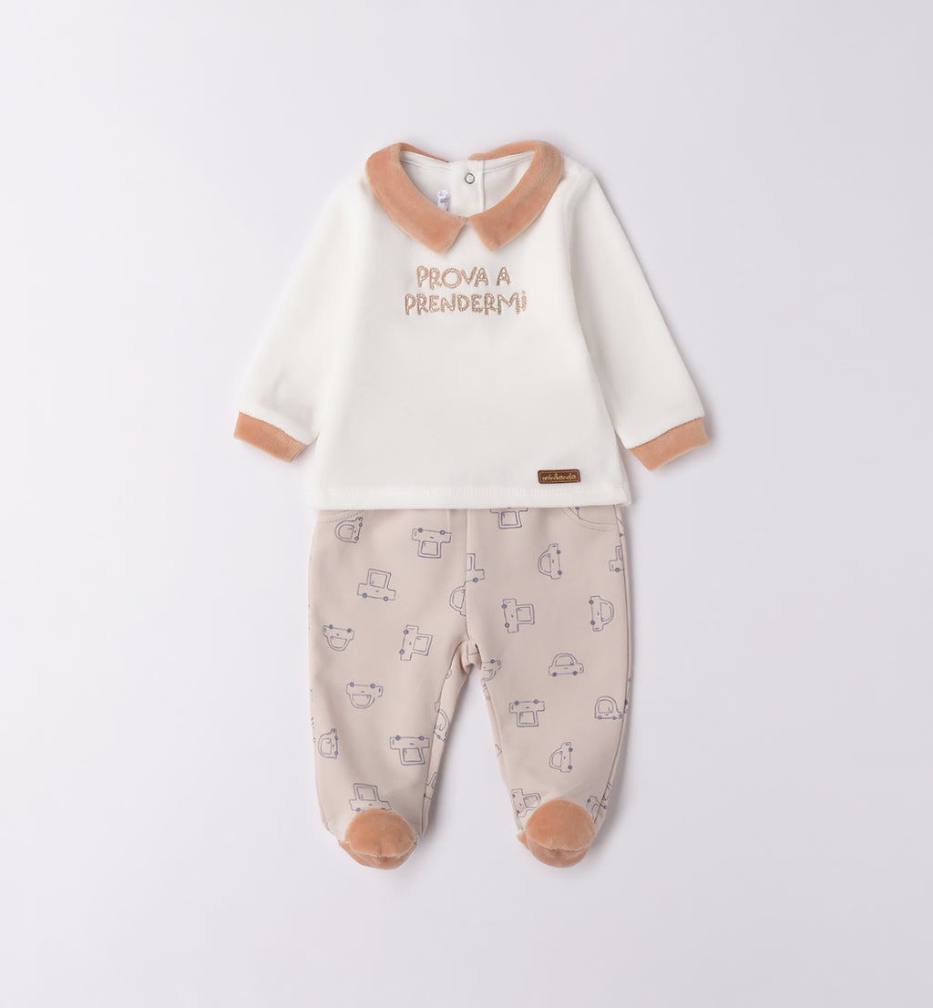 3F640 TUTINA DUE PEZZI CON PIEDE NEONATO SARABANDA