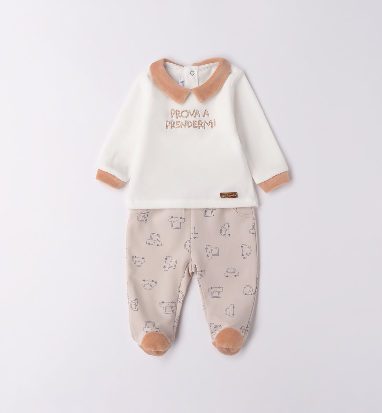 3F640 TUTINA DUE PEZZI CON PIEDE NEONATO SARABANDA