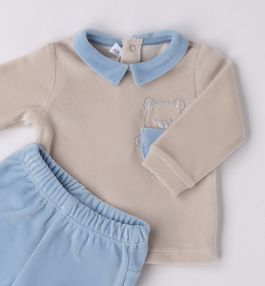 3F641 TUTINA DUE PEZZI CON PIEDE NEONATO SARABANDA