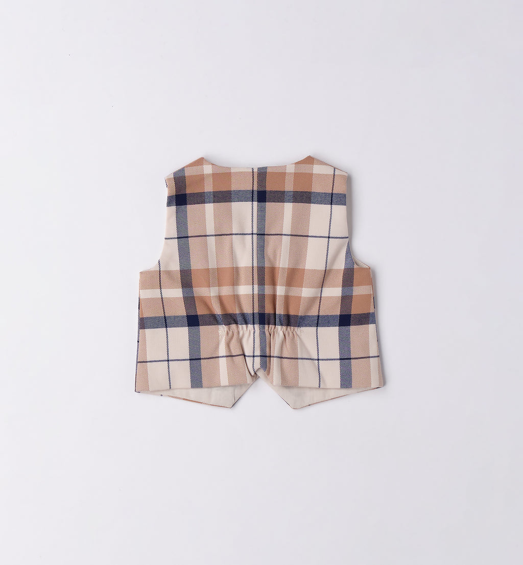 3F683 GILET QUADRI NEONATO SARABANDA