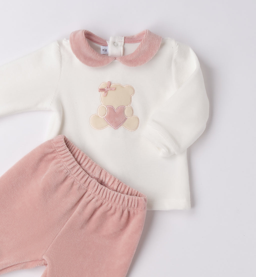 3F765 TUTINA DUE PEZZI CON PIEDE NEONATA SARABANDA